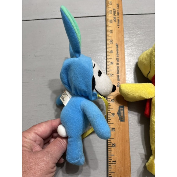 Peanuts Plush Snoopy Blue Bunny Outfit Easter 6" & Squeeky Woodstock - Picture 13 of 16